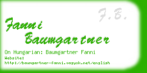 fanni baumgartner business card